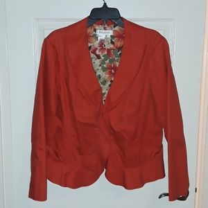 Chic Orange Red Floral Jacket